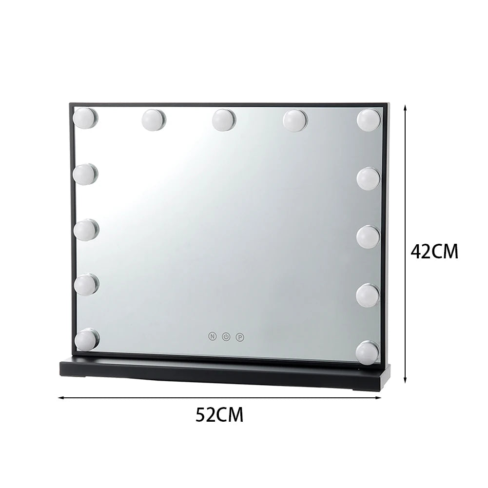 Rectangular LED lighting makeup mirror