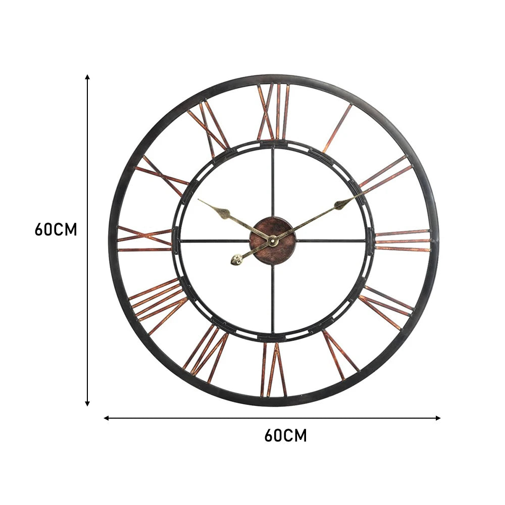 【Lifeideas】60/80 CM Roman Numerals Metal Wall Clock