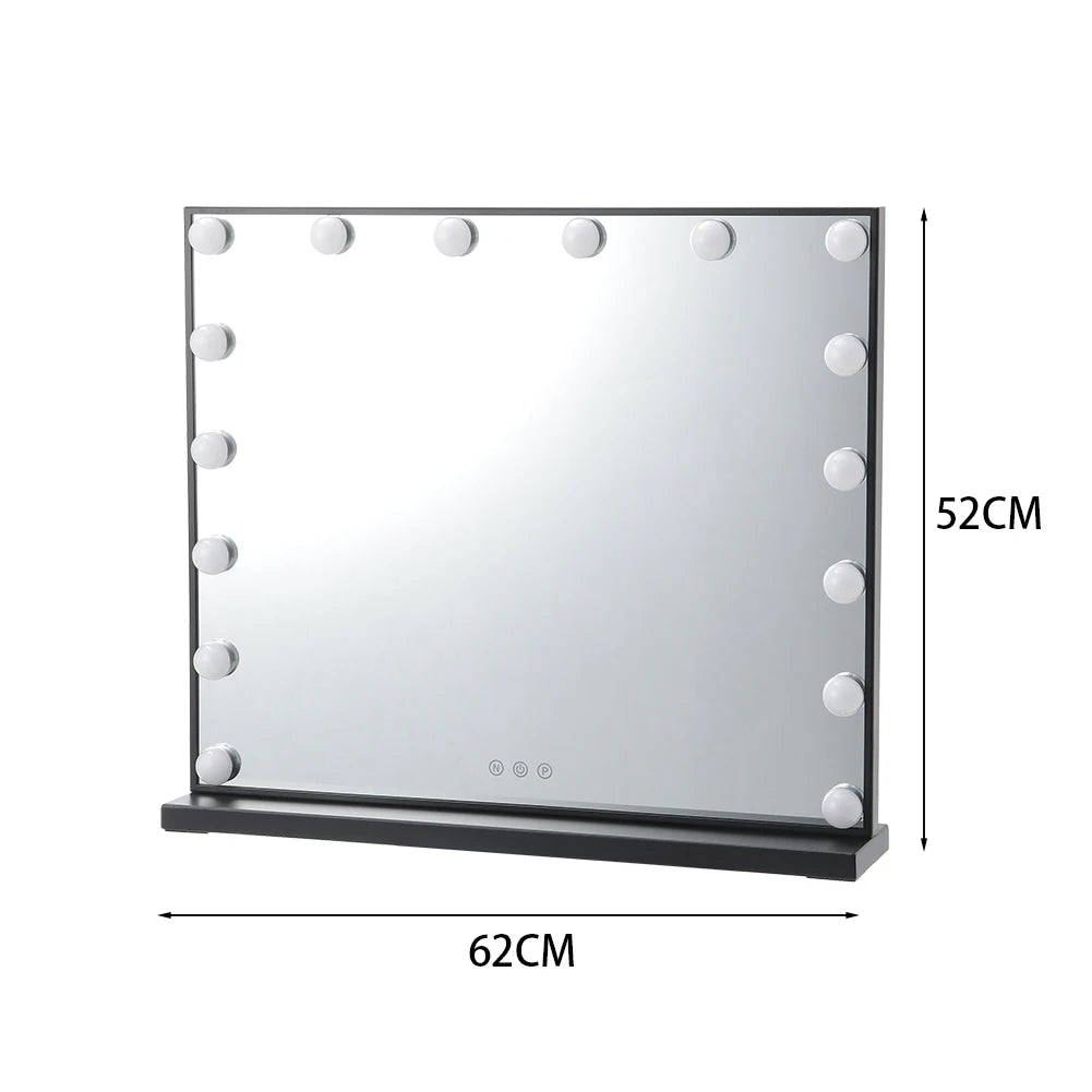 Rectangular LED lighting makeup mirror