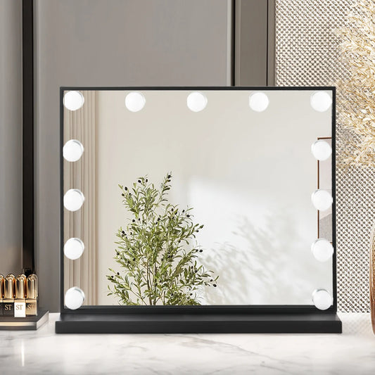 Rectangular LED lighting makeup mirror