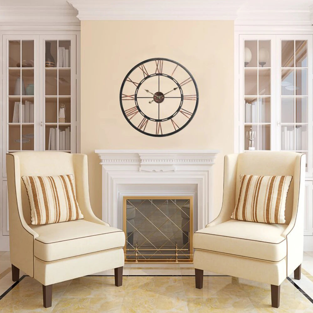 【Lifeideas】60/80 CM Roman Numerals Metal Wall Clock