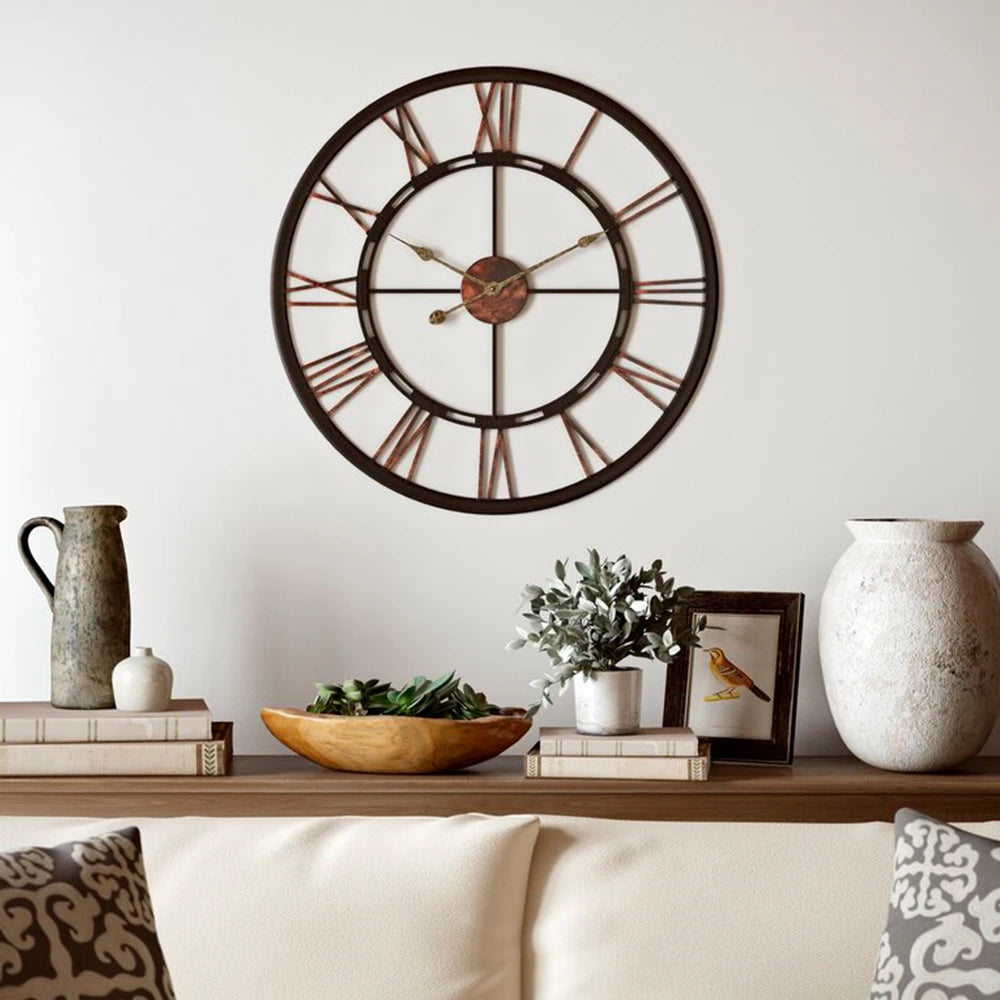 【Lifeideas】60/80 CM Roman Numerals Metal Wall Clock